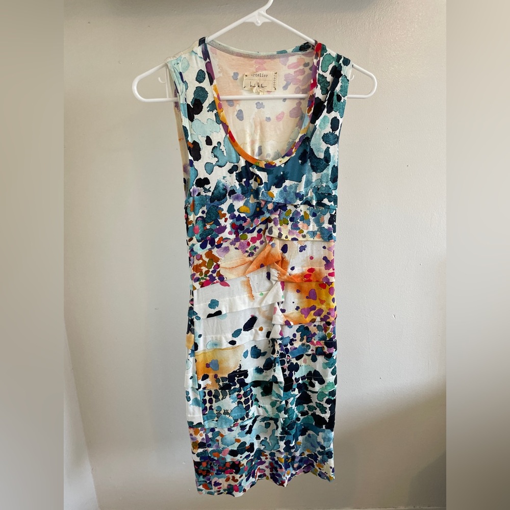 Artelier Nicole Miller Water Color Tank Dress (Medium)